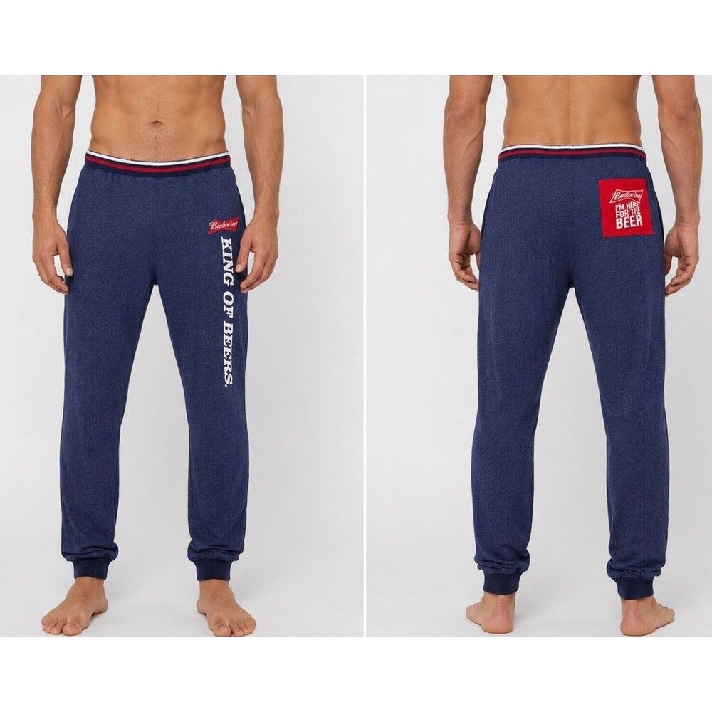 Budweiser Logo Lounge Pants Mens 2XL “Here For The Beer” King of Beers Hilarious